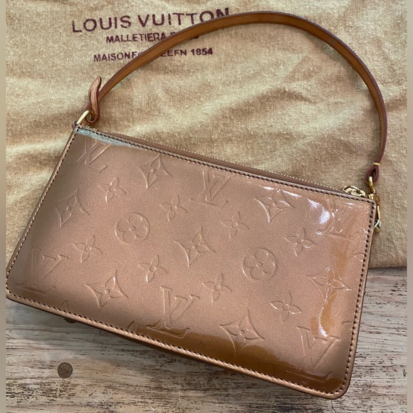 Rare bronze Louis Vuitton Noisette Monogram Vernis Lexington Pochette bag HOT - Picture 1 of 10